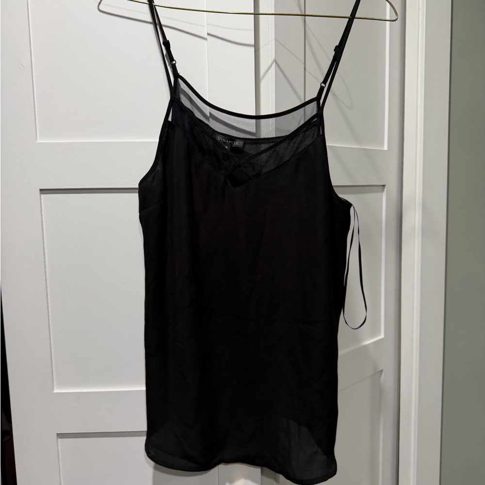 Dynamite Black Sheer V-Neck Camisole